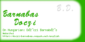 barnabas doczi business card